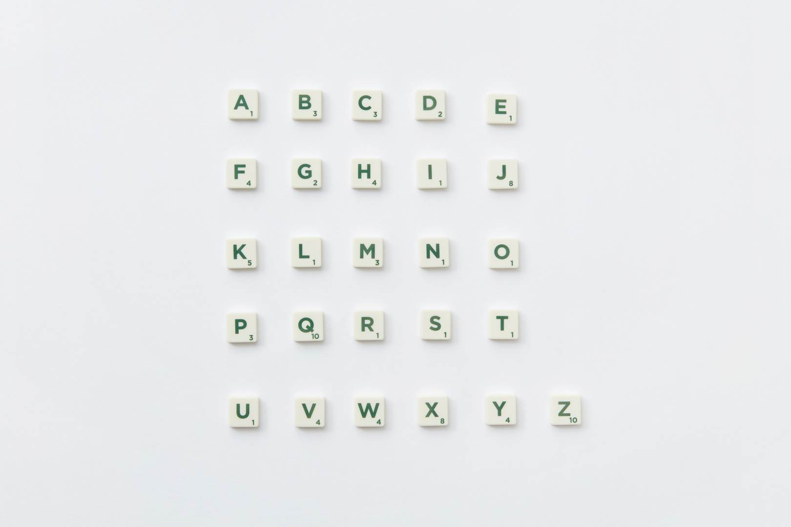 Alphabet Made of Scrabble Letters